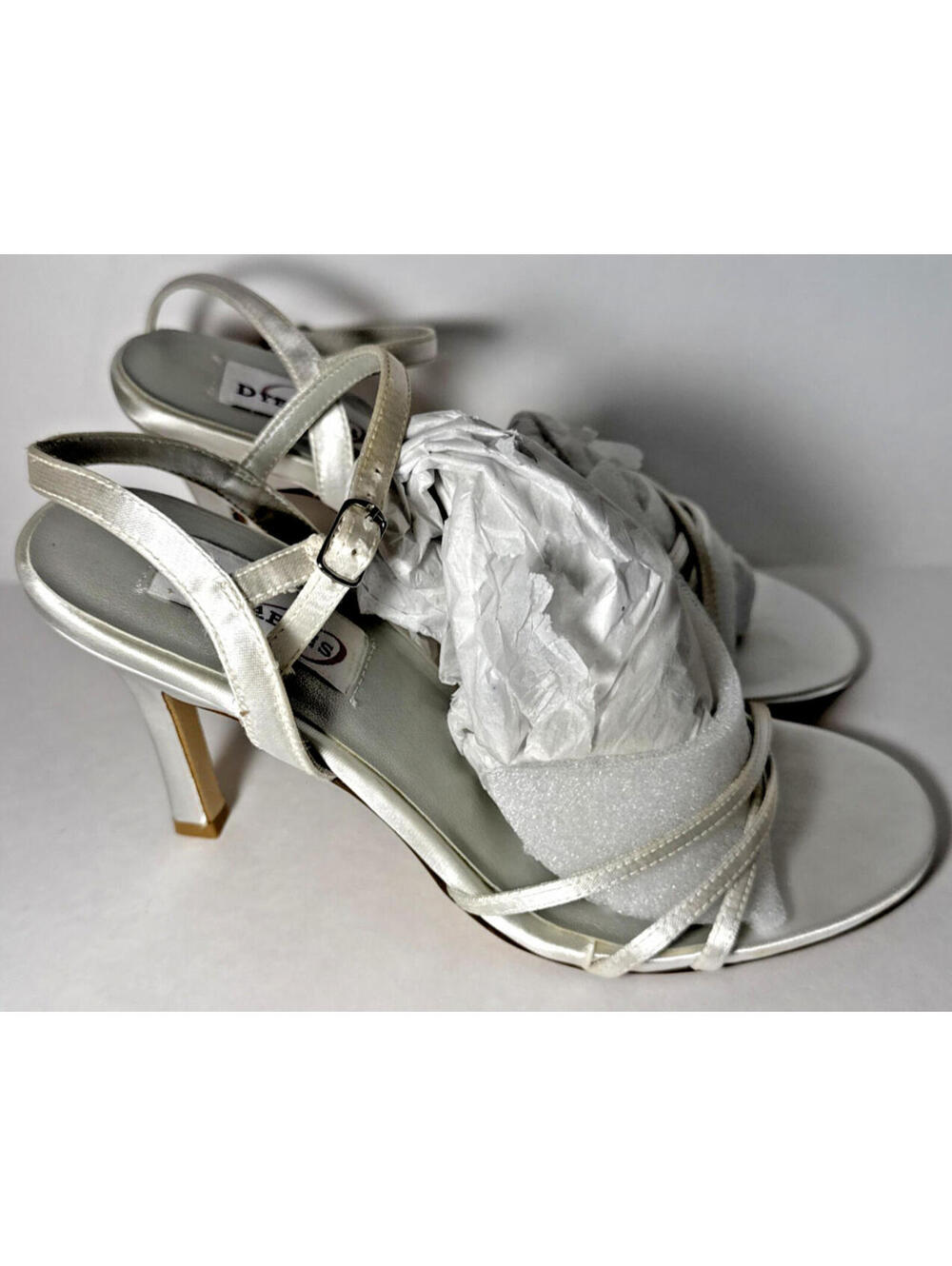 Dyeables Ankle Loop Satin Buckle Slingback Sandals Satin